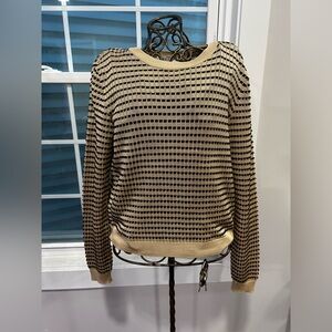 Zara Knit Sweater Metallic Beige